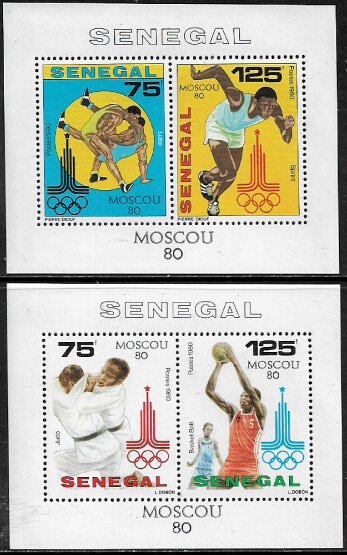 Senegal #539-40 MNH S/Sheets - Moscow Summer Olympics