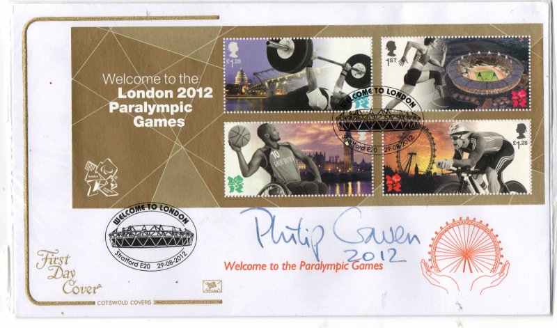 GB 2012 Paralympic Games FDC Signed Sir Phillip Craven WS32703