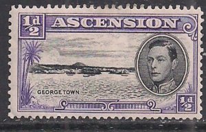 Ascension Island 1944 KGV1 1/2d Black & Violet George Town MM SG 38b ( D1087 )