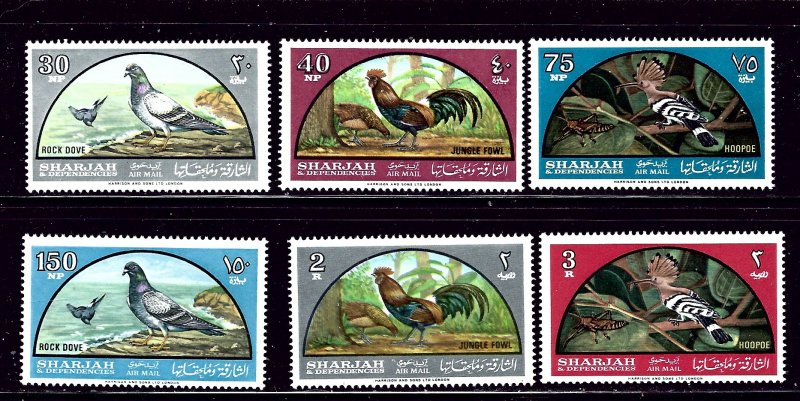 Sharjah C28-33 MNH 1965 Birds