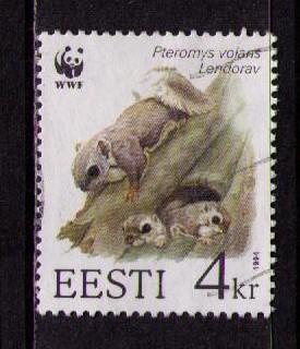 ESTONIA Sc# 273 USED FVF Flying Sqirrel & Nest w/ Babies