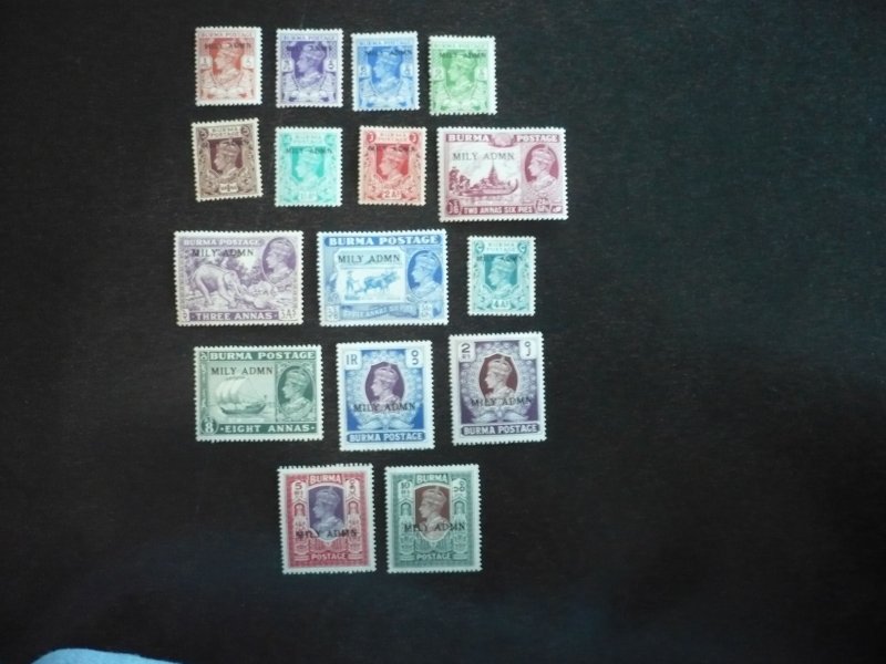 Stamps - Burma - Scott# 35-50 - Mint Hinged Set of 16 Stamps