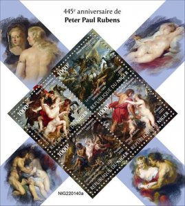 Niger - 2022 Flemish Artist Peter Paul Rubens - 4 Stamp Sheet - NIG220140a