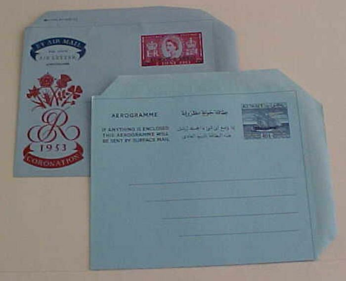 KUWAIT 2 DIFF. AIR LETTERS MINT