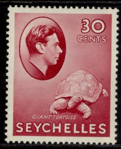 SEYCHELLES GVI SG142, 30c carmine, M MINT. Cat £50.