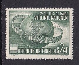 Austria   #608   MNH  1955  UNO 10th  anniversary