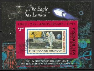 MICRONESIA 1994 MOON LANDING Anniversary Airmail Souvenir Sheet Sc C49 MNH