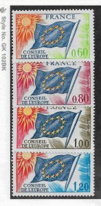 France 1975-76, Flags ,European Union, Officials Sc # 1O16-1O19, VF MNH** (SL-1)