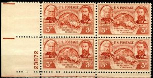 1948 Oregon Territory Plate Block of 4 Postage Stamps, Sc# 964, MNH, OG