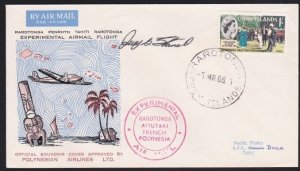 COOK IS 1966 Special flight cover  to Bora Bora French Polynesia...........B2831