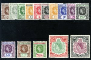 Leeward Islands 1954 QEII set complete superb MNH. SG 126-140. Sc 128-142.