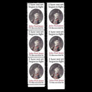 WCstamps: U.S. Scott #1789Ad 15c John Jones Imperf Strip Of 3 Fine Mint CV $230