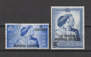 MOROCCO AGENCIES 1948 SG 255/6 USED Cat £28.15