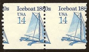 2134 - 14c Scarce Misperf Error / EFO Pair Iceboat Transportation Series MNH