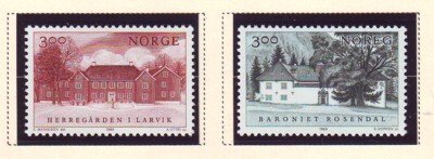 Norway Sc 950-951 1989 Manors stamp set mint NH