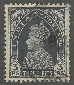 India, Scott#150, used, hinged,  3p, slate,