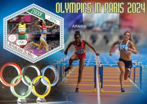 Olympic Games in Paris 2024 Athletics 2024 year, 6 sheets  perforated  NEW