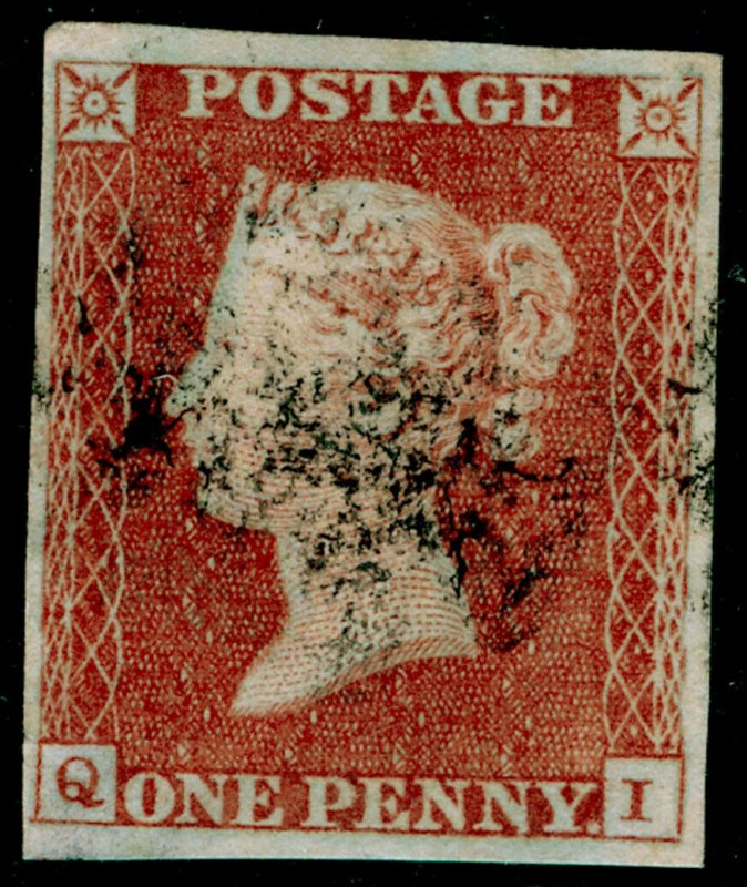 SG8, 1d red-brown PLATE 23, USED. Cat £60. BLACK MX. 4 MARGINS. QI