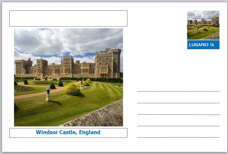 Landmarks - souvenir postcard (glossy 6x4card) - Windsor Castle England