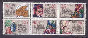 Germany DDR 2279 MNH 1982 Sorbian Folklore Block of 6 Very Fine