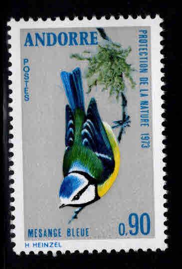 French Andorre Scott 230 MH* 1973 Bird stamp