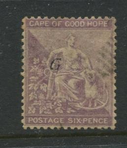 Griqualand West- Scott 76 -Definitive Overprint -1877- Used- Single 6p Stamp