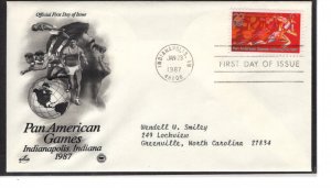 US  FDC 2247, Pan American Games, 1987,  Indianapolis, IN  ...   7503991/0842