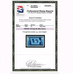 EXCEPTIONAL GENUINE SCOTT #942 MINT PRISTINE OG NH PSE CERT GRADED XF-SUPERB-95