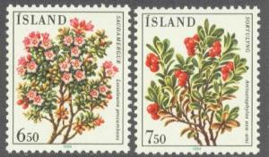 ICELAND 593-94 MNH 1984 FLOWERS