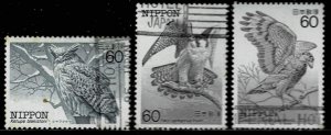 Japan 1984,Scott#1544a-c used, Endangered Birds