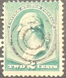 Scott#: 213 - George Washington 2¢ 1887 ABNC used single stamp - Lot G21