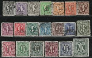 Germany AM Post Scott # 3N1 - 3N20, used, cpl. set