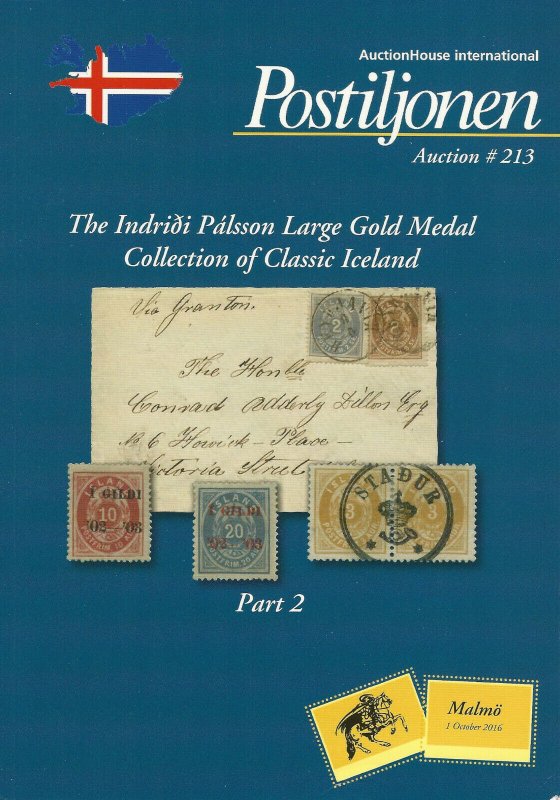 I. Palsson Collection of Classic Iceland, Postiljonen Auction Catalog, Sale 213