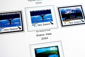 COLOR PRINTED NEW ZEALAND 2000-2004 STAMP ALBUM PAGES (88 illustrated pages)