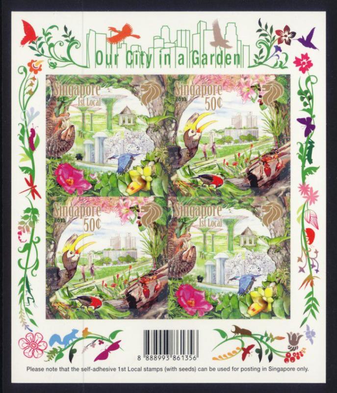 Singapore Sc# 1613 MNH Our City In A Garden (S/A Sheet of 4)