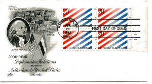 2003  U. S. & Netherlands Artcraft plate block FDC