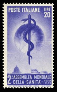 Italy #522 (Sass. 607) Cat€50, 1949 2nd World Health Congress, never hinged