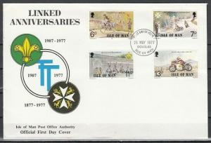 Isle of Man, Scott cat. 101-104. Racing & Scouts issue. First Day Cover. ^