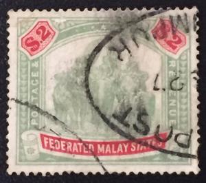 Malaya Federated Malay States FMS 1926 $2 Used wmk MSCA SG#78 M1195