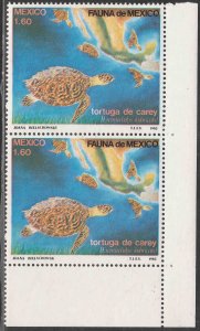 MEXICO 1281, Conservation of Turtles. Imprint Variety. MINT, NH. VF.