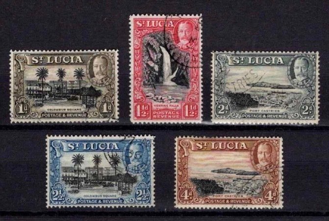 St Lucia 1936 George V Definitive Partial Set