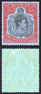 Bermuda SG117 1938-53 KGVI 2/6 Black and Red/Grey-blue M/M