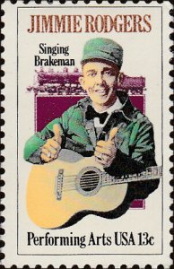 # 1755 MINT NEVER HINGED ( MNH ) JIMMIE RODGERS AND LOCOMOTIVE