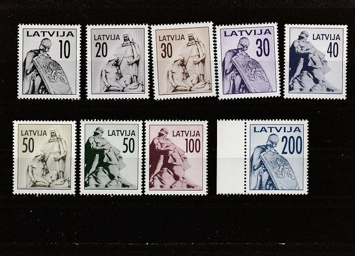 Latvia  Scott#  318-326  MNH  (1992 Monuments)