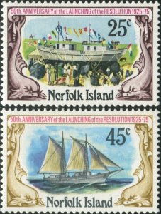 Norfolk Island 1975 SG170-171 Launching of Resolution set MLH