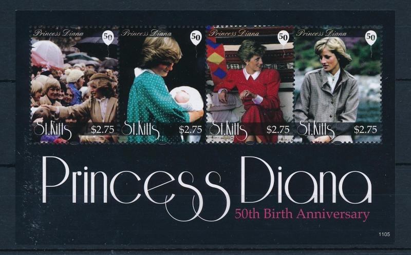 [48727] St. Kitts 2011 Princess Diana 50th Anniversary MNH Sheet