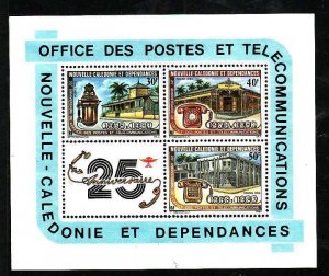 New Caledonia-Sc#488a-unused NH sheet-Telephone-Post Offices-1983-