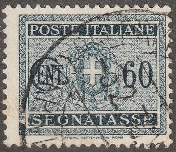 Italy,  Scott#J59,  used, hinged,  60C,   black,/blue, postage due, #J59