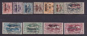 Upper Silesia Scott 32-42 1921 Plebiscite O/P, Fine Used.  Scott $284