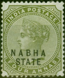 Nabha 1888 4a Olive-Green SG23 Fine MM 